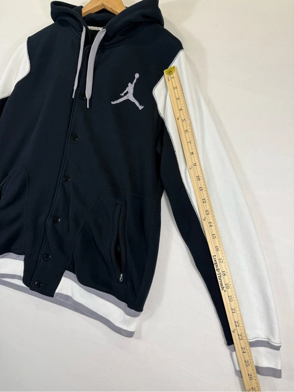Jordan Black and White Hooded Varsity Jacket